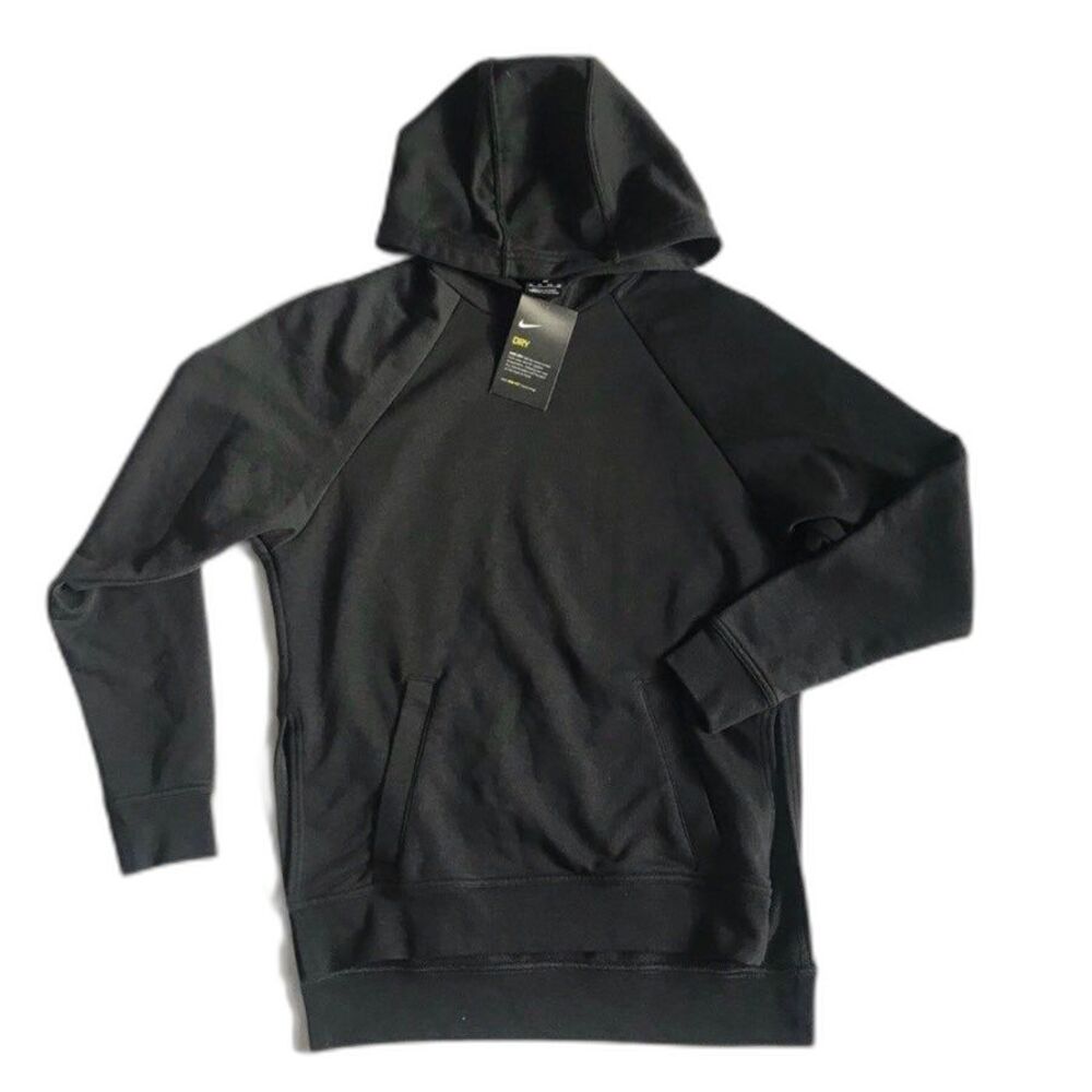 NIKE Dry Dri Fit Black Training Hoodie Sweatshirt Droptail Women XS S 862756-010